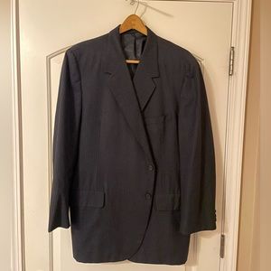 Oxxford Clothes Neiman Marcus Heritage Suit Black Pinstripe